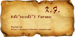 Könczöl Ferenc névjegykártya