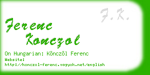 ferenc konczol business card