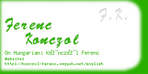 ferenc konczol business card